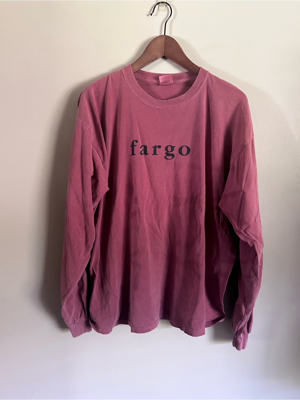 Fargo washed out red long sleeve tee